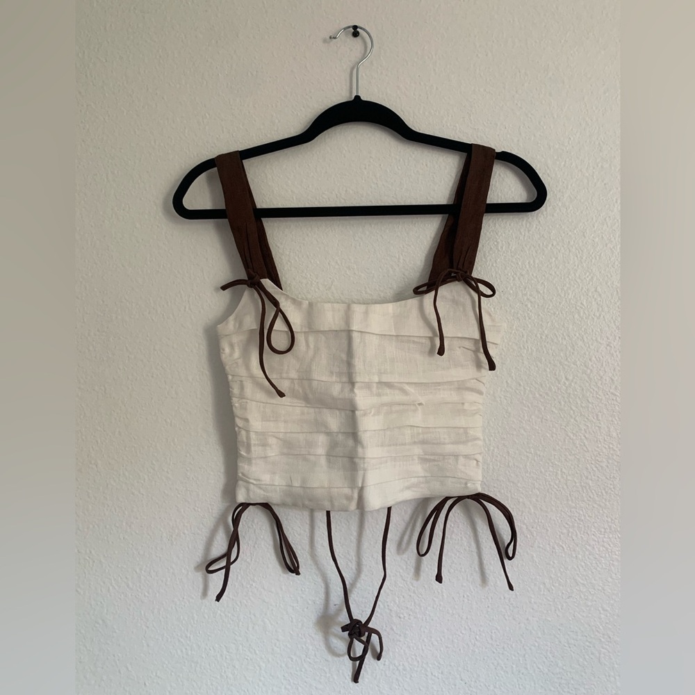 VRG GRL Romance Linen Corset Top